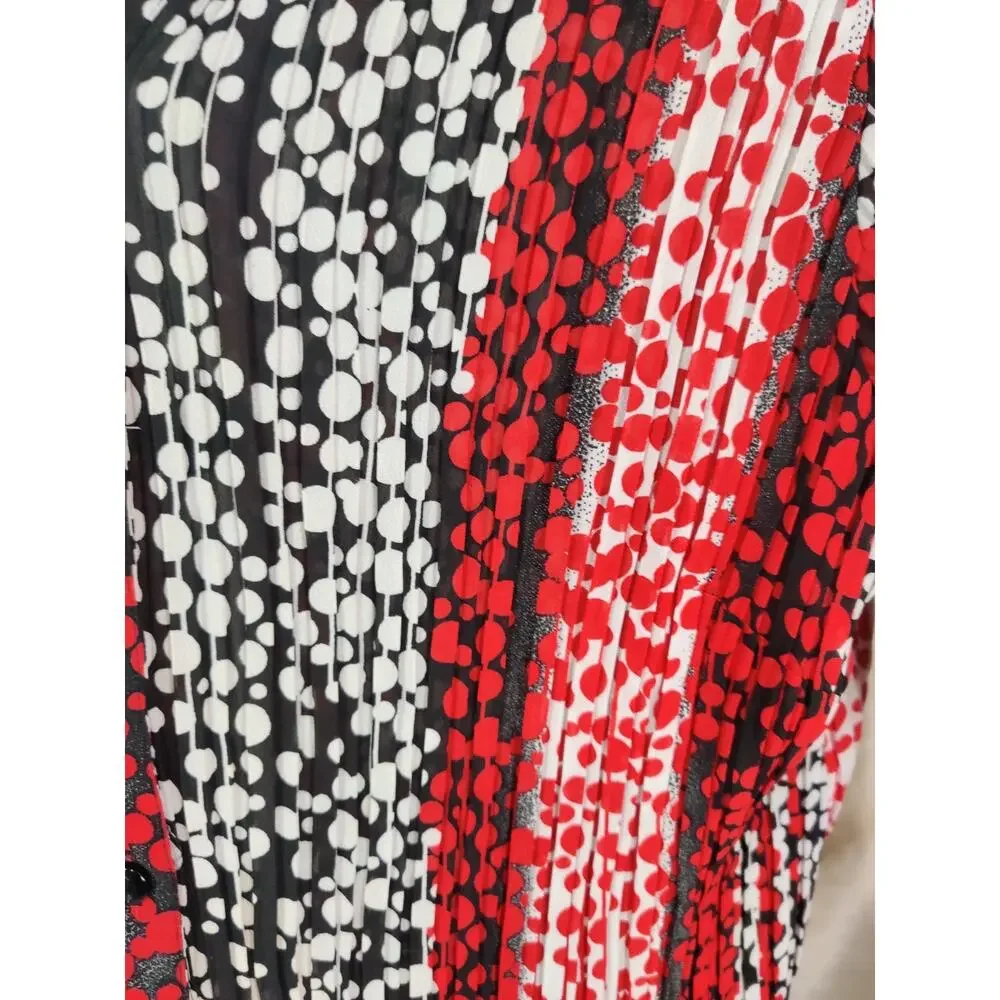 Vintage Avenue Blouse Women's Size 14/16 Button Up Bell Sleeve Abstract - Picture 4 of 7